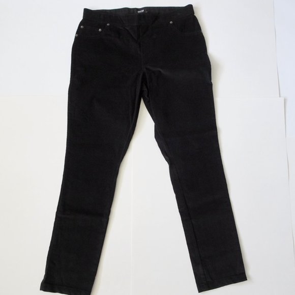 Kenneth Cole Corduroy Stretch Black Pants - Picture 2 of 5